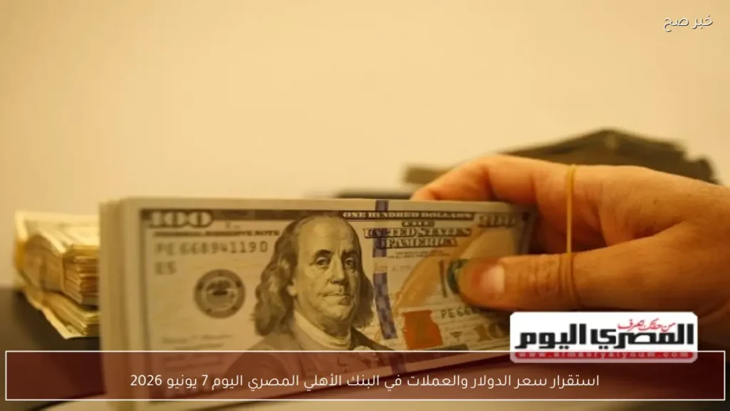 استقرار سعر الدولار والعملات في البنك الأهلي المصري اليوم 7 يونيو 2026