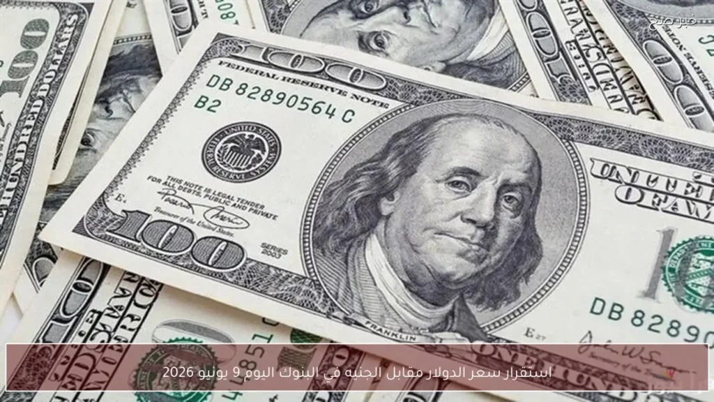 استقرار سعر الدولار مقابل الجنيه في البنوك اليوم 9 يونيو 2026