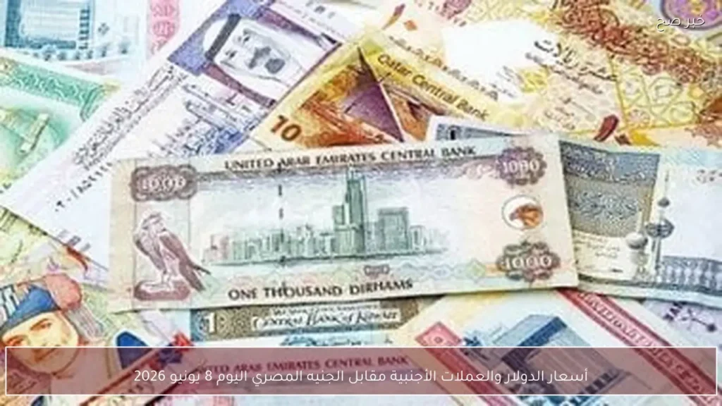 أسعار الدولار والعملات الأجنبية مقابل الجنيه المصري اليوم 8 يونيو 2026