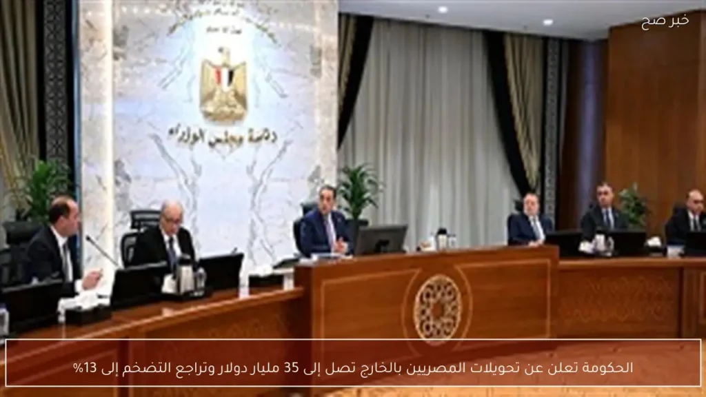 الحكومة تعلن عن تحويلات المصريين بالخارج تصل إلى 35 مليار دولار وتراجع التضخم إلى 13%
