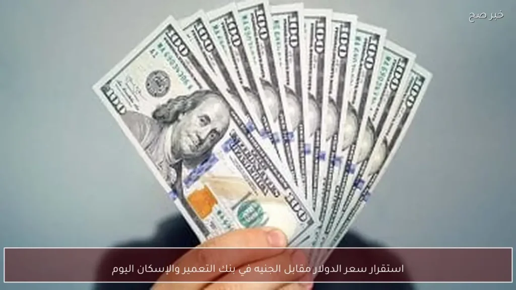 استقرار سعر الدولار مقابل الجنيه في بنك التعمير والإسكان اليوم