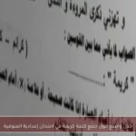 جدل واسع حول جمع كلمة كريمة في امتحان إعدادية المنوفية