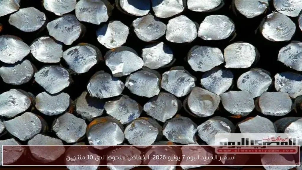 أسعار الحديد اليوم 7 يونيو 2026: انخفاض ملحوظ لدى 10 منتجين