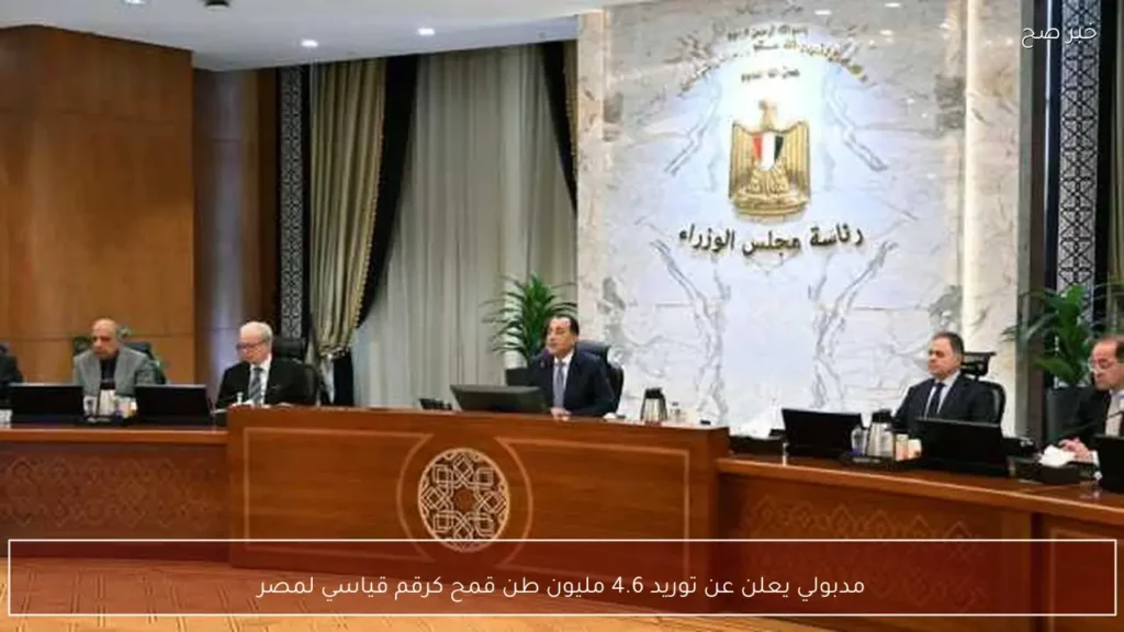 مدبولي يعلن عن توريد 4.6 مليون طن قمح كرقم قياسي لمصر